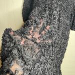 ZARA Black Floral Appliqué Contrasting Voluminous Ballon Sleeve Dress XXL Photo 7