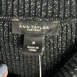 Ann Taylor Factory Women's M Black Metallic Sweater Bow Detail Pullover Size M Photo 10