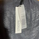 Chico's Chico’s Linen Metallic Foil Tee Top Soft Slate Blue Short Sleeve NWT Size 2 L Photo 2