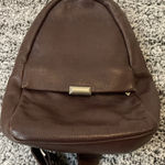 Libaire Pebbled Brown Leather Small Backpack Purse Bag 90's USA Classic Vintage‎ Photo 0