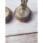 Vintage Clip On Earrings Chunky Domed Orange with Gold Tone Setting 7/8" Photo 4