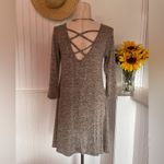 Olivia Rae Grey Long Sheeved Criss-Cross Back Dress Photo 1