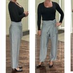 ZARA Nwot silver grey  crossover pants trousers formal blogger fav casual fall Photo 1