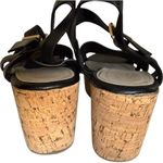 Charlotte Russe Womens  Platform Strappy Black Wedge Cork Ankle Strap Sandals - 9 Photo 3