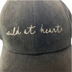 Wild at Heart Embroidered Corduroy Baseball Hat Black One Size Adjustable 12PE Photo 1