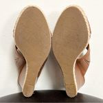 Jack Rogers Sophia Oak Brown Leather Wedge Whipstitch Heel Open Toe Sandals 7 M Photo 7