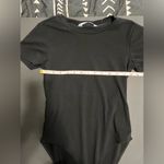 MANGOPOP Short Sleeve Crewneck T-Shirt Black One Piece Bodysuit Women’s S EUC Photo 5