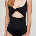 Aritzia Wilfred Noe Tie Front Black One-Piece Swimsuit Bodysuit Size S Photo 0