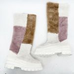 Free People Happy Thoughts Fur Paneled Colorblock Tall Winter Boots Size 40 Photo 1
