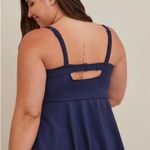 Torrid Peplum Underwire Swim Top Blue Underwire Push Up Tankini sz 3x DD Photo 6