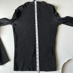 French Connection  Pleated high neck long sleeve blouse metallic black Photo 9