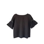 BLESS Black Crochet Sleeve Top Flared Bell Sleeve Blouse Shirt Size M Photo 3