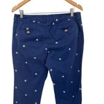 Old Navy Star Print Cropped Chino Capri Pants 4th of July Size 8 Navy Blue USA Photo 4