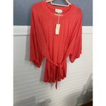 MELLODAY  Red 3/4 Sleeve Tie Blouse Photo 7