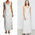ONIA  Grace Sleeveless Striped Wrap‎ Maxi Dress Coverup in Cream Tan Blue, Small Photo 1