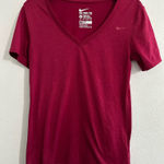 Nike  active short sleeve workout top V-neck pink womens‎ size XS Photo 0