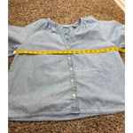 Levi's  Balloon Sleeve Denim Chambray Top Womens L Western Rodeo Cowgirl Photo 6