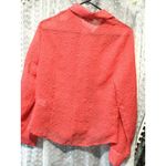 Nine & Company Coral Textured Button‎ Down Shirt Long Sleeve Career size 8 Orange Size M Photo 4