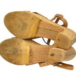 *Vintage 70's Platform Heels Womens Size 7 Disco Dance Cork Tan Strappy Sandals Photo 12