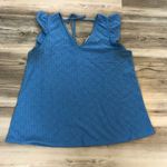 Ava & Viv  Size X short sleeve top with Lettuce Sleeves and tie back Photo 4