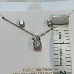 NWT Cubic Zirconiaia 18K Gold over sterling silver necklace and earrings set Photo 4