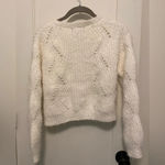 Central Park West NWOT  small fuzzy ivory button cable knit cardigan crop soft Photo 4
