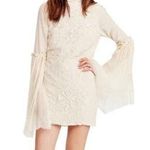 Free People  Mini Boho Dress Women Size 0 Cream Embroidered Witch Fairy Concert Photo 0