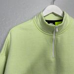 Nike  Tech Women XL Neon Green White Cropped Sweatshirt Top 1/4 Zip Fleece Loose Photo 3