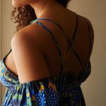 Anthropologie Incerti bright blue green and yellow strappy bandeau dress. XL Photo 1