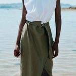 ZARA  combined midi belted dress with linen Photo 0