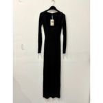SKIMS  Soft Lounge Bodycon Rib Long Sleeve Maxi Dress Black Women's Size Small Photo 1