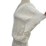 Sunday Saint Tropez Coverup Dress Linen Dolman Sleeve Smocked Cream One Size White Size undefined Photo 6