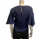 Catherine Malandrino Violet Blue Bell Sleeve  peasant Top Key Hole Photo 7