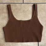 Aritzia  Babaton Coffee Brown Sculpt Knit Rounded Scoop Tank Top Photo 0