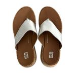 FitFlop  F-Mode FlatForm Toe Post Sandals Silver Sz 6 Boho Chic Coastal Comfort Photo 5