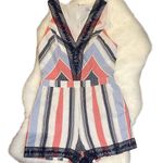 Adelyn Rae  White Blue Red Romper Size Medium Photo 2