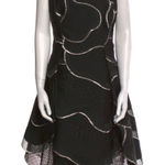 Talbot Runhof Black Gold Metallic Cocktail Dress Size 12 A Photo 0