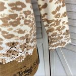 Chico's Chico’s Charlee Cheetah Lace Hem Crop Cardigan Sweater Cream Tan Small Photo 9