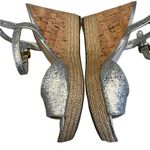 Prada Silver Glitter Cork Wedge Sandal, Sz 40 Photo 5