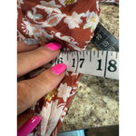 Billabong Women's  S Rust Floral Long Sleeve Wrap Mini Dress Photo 5