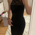 Black halter neck lace long dress formal Size XS Photo 1