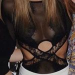 Black Cut Out Bodysuit Size M Photo 0