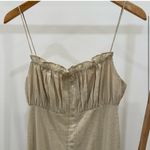 Oak + Fort Textured Ruffle Button Front Maxi Sun Dress in Beige - S Photo 1