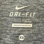 Nike Running Shirt Hooded Long Sleeve Zip Pocket Gray Stretch Top SZXS #1965 Photo 6