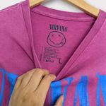 Nirvana Band Tee Pink/Blue Graphic T-Shirt L NWOT Photo 3