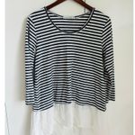 Cut Loose Women's Linen Top/T Shirt Braton Strip Nautical Size M Lagen Look White Size M Photo 1