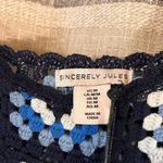 Sincerely Jules Blue Crochet Crop Top Size Medium‎ Photo 4