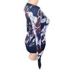 Ann Taylor NEW Dark Floral Sweater Button Detail on Sleeves Blue Purple Size XS Photo 6