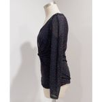 Kenneth Cole  Reaction Black Purple Multi Knot Front Long Sleeve Nylon Top Size S Photo 1