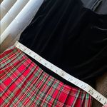 Vintage Plaid Dress with Velvet Jacket Red Size L Photo 7